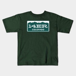 Colorado 14er License Plate Kids T-Shirt